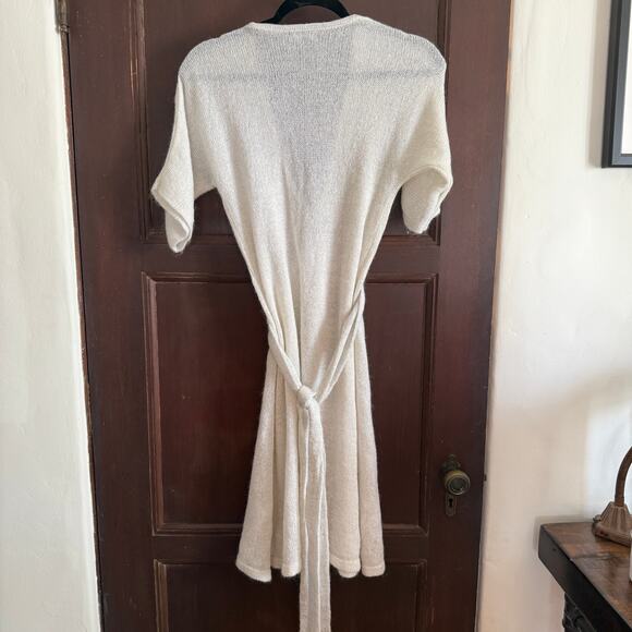 SISLEY Paris | Cream Mohair Blend Tie Waist Sweater Dress with sparkle | Small - Picture 7 of 8
